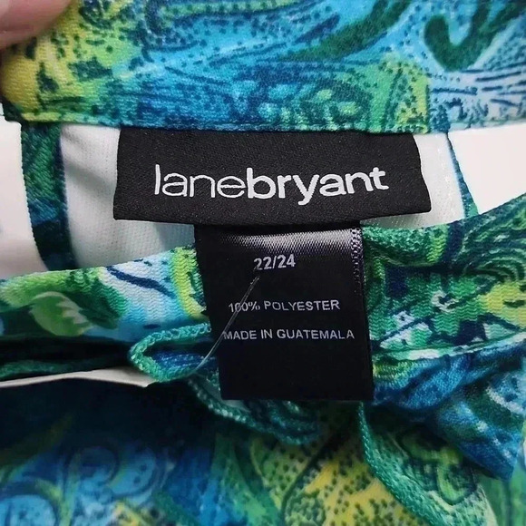 New Lane Bryant Women's 22/24 Tank Blouse High Neck Printed Back Keyhole - Picture 7 of 8
